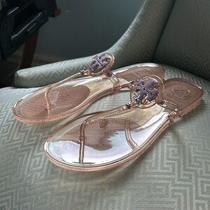 EUC Tory Burch Sandals - Nude and Lavender - Size 9